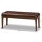 Baxton Studio Walsh Mid-Century Leather-Effect Polyester Upholstered Wood Dining Bench-Dark Brown 194-11757-ZORO - alternate 2